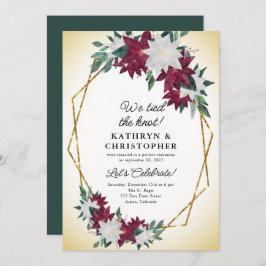 我々は結び目のポインセティアスのクリスマス結婚の 招待状