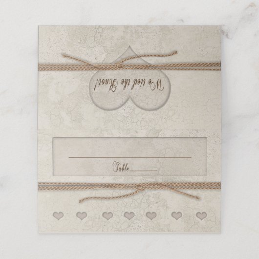 我々は結び目のマッチングを結んだ プレイスカード (外部開封)