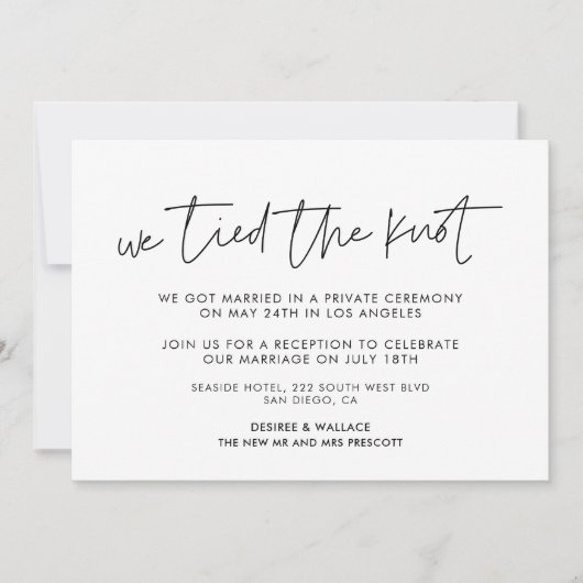 我々は結び目のミニマルモダンム発表を結んだ 招待状 (正面)