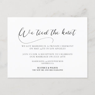 我々は結び目のロマンチックな書エレガント道を結んだ ポストカード