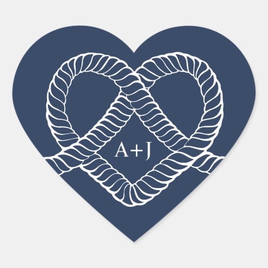 我々は結び目のロープのハート航海の海軍と白 ハートシール (正面)