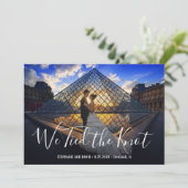 我々は結び目の写真のエレガント飛び結婚出しを結んだ 案内状 (スタンド正面)