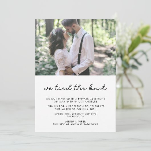 我々は結び目の写真のシンプル発表を結んだ 招待状 (スタンド正面)