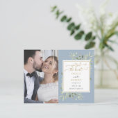 我々は結び目の台本の写真の緑結婚の 案内ポストカード (スタンド正面)