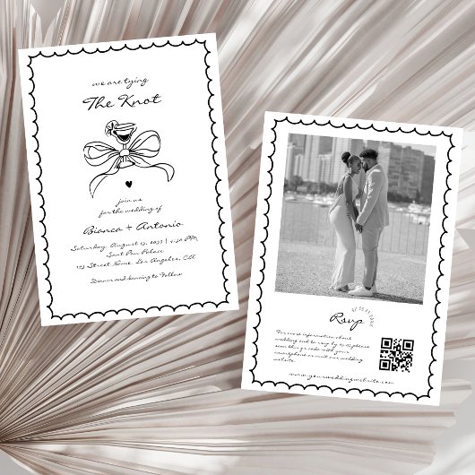 我々は結び目の手描きカクテルのカクテルを結結婚ぶ 招待状