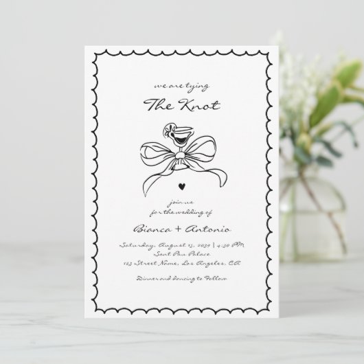 我々は結び目の手描きカクテルのカクテルを結結婚ぶ 招待状 (スタンド正面)