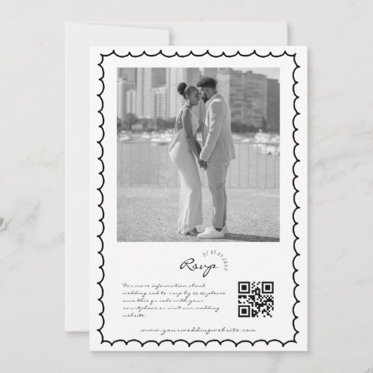 我々は結び目の手描きカクテルのカクテルを結結婚ぶ 招待状 (裏面)