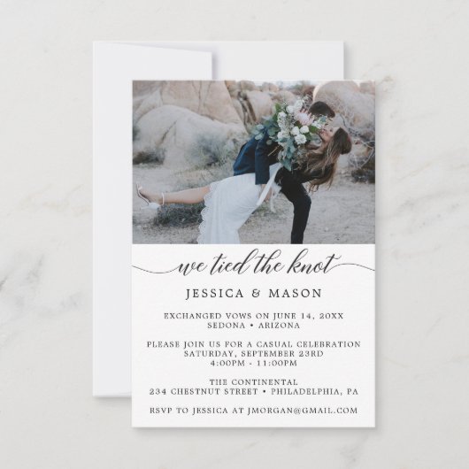 我々は結び目の招待状の駆け落ち発表 招待状 (正面)