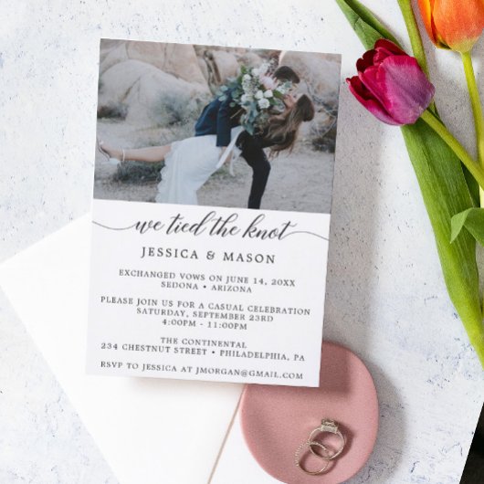 我々は結び目の招待状の駆け落ち発表 招待状