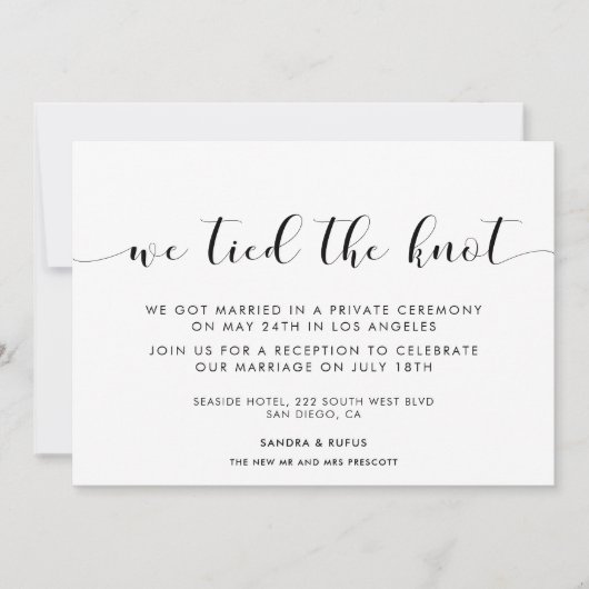 我々は結び目の発表を結エレガントんだ 招待状 (正面)