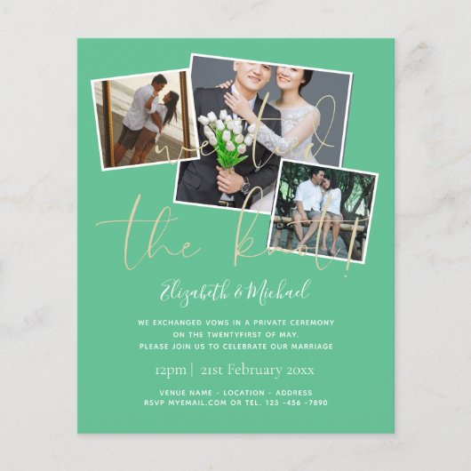 我々は結び目の発表結婚招待状を結んだ (正面)