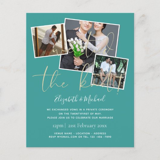 我々は結び目の発表結婚招待状を結んだ (正面)