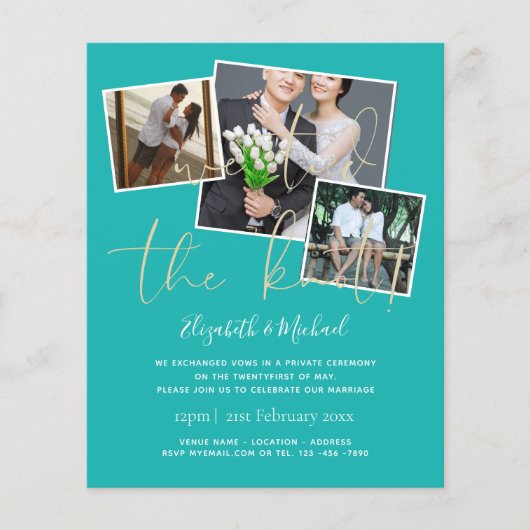 我々は結び目の発表結婚招待状を結んだ (正面)