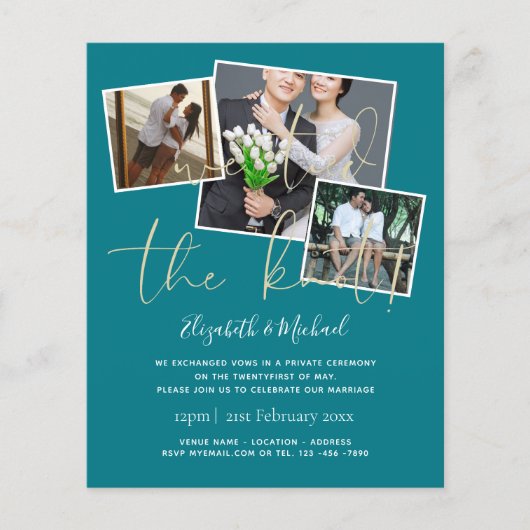 我々は結び目の発表結婚招待状を結んだ (正面)