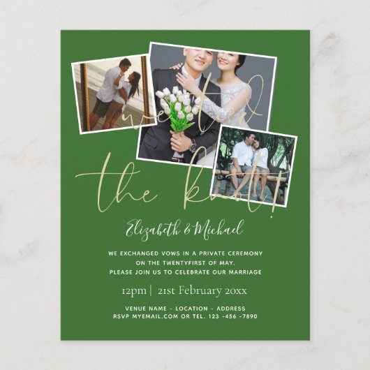 我々は結び目の発表結婚招待状を結んだ (正面)