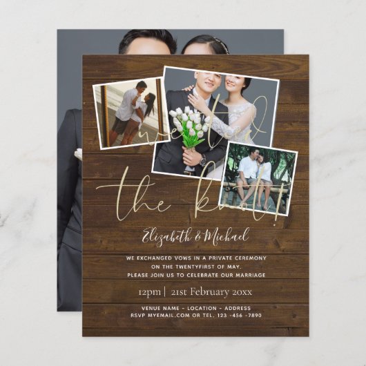 我々は結び目の発表結婚招待状を結んだ (正面/裏面)