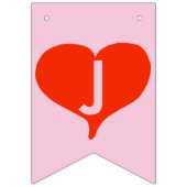 我々は結び目の赤いハートの束結婚の旗を結んだ バンティングフラッグ (第2の旗)