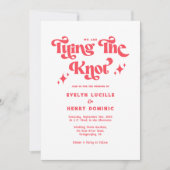 我々は結び目の赤と白結婚の 招待状 (正面)