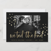 我々は結び目の金ゴールドの結婚発表を結んだ 招待状 (正面)