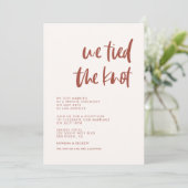 我々は結び目の雪のピンクモダンのカーエレガントドを結んだ 招待状 (スタンド正面)