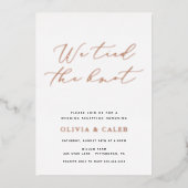我々は結び目の駆け落ちお祝い実在 箔招待状 (正面)