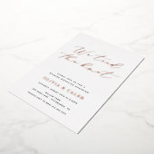 我々は結び目の駆け落ちお祝い実在 箔招待状 (回転した状態)