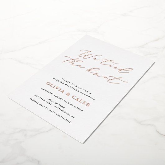 我々は結び目の駆け落ちお祝い実在 箔招待状 (回転した状態)