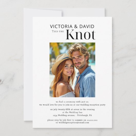 我々は結び目の駆け落ち/結婚披露宴 招待状 (正面)