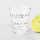 我々は結び目をショットドリンク結婚式の引き出物を取る ショットグラス (正面)
