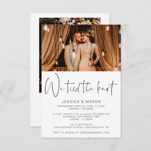 我々は結び目を作った結婚発表を結んだ 招待状 (正面/裏面)