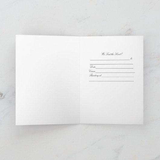 我々は結び目を結び、断食の発表を結婚した処理 案内状 (内部)