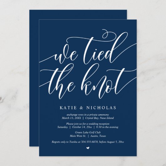 我々は結び目を結んだ、のエロペ結婚メントパーティーインビタティ 招待状 (正面/裏面)