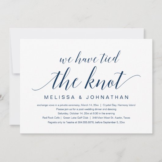 我々は結び目を結んだ、のエロペ結婚メントパーティーinv 招待状 (正面)