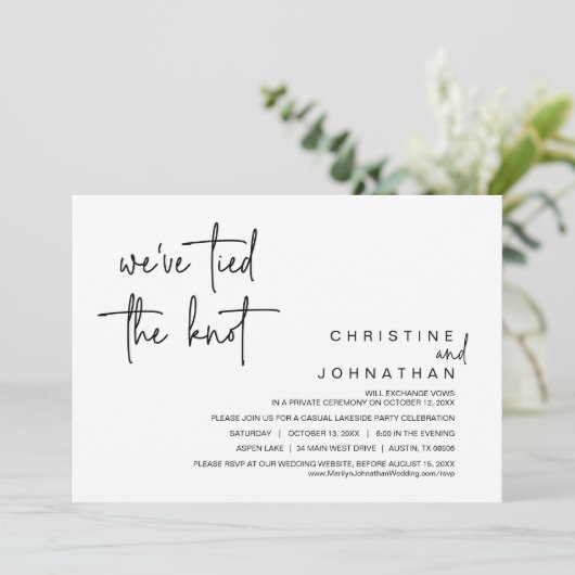 我々は結び目を結んだ、の駆け結婚落ちパーティーの活性化 招待状 (スタンド正面)