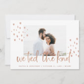 我々は結び目を結んだ |バラ金ゴールド結婚の発表 招待状 (正面)