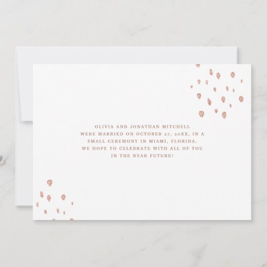 我々は結び目を結んだ |バラ金ゴールド結婚の発表 招待状 (裏面)