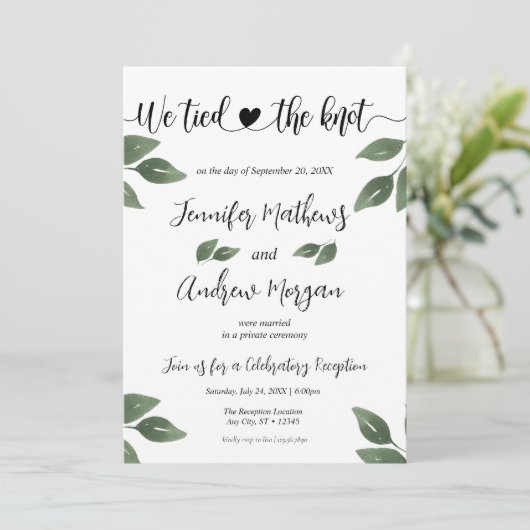 我々は結び目を結んだ |フォトウェディングレセプション 招待状 (スタンド正面)