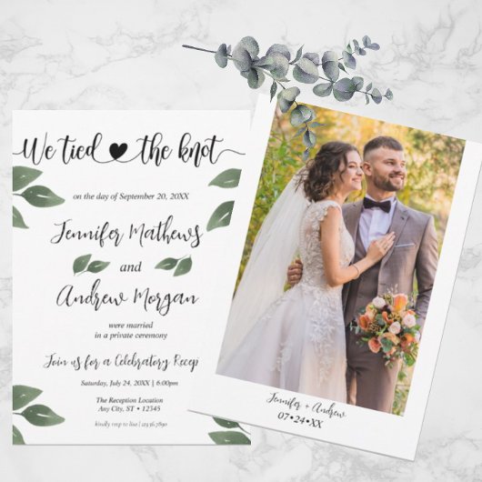 我々は結び目を結んだ |フォトウェディングレセプション 招待状