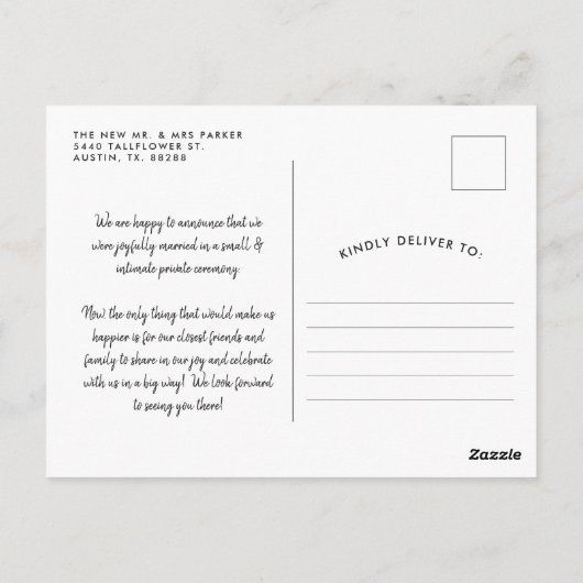 我々は結び目を結んだ | ポストウェディングパーティー招待状P ポストカード (裏面)