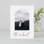 我々は結び目を結んだ |写真の取り消し告知 箔招待状 (立ち正面)