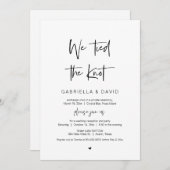 我々は結び目を結んだ、黒い駆け結婚落ち 招待状 (正面/裏面)