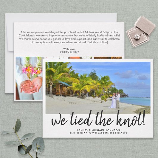 我々は結び目を結んだ | 4写真結婚の発表 招待状