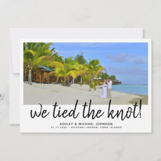 我々は結び目を結んだ | 4写真結婚の発表 招待状 (正面)