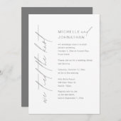 我々は結び目を結結婚び、の駆け落ち夕食のパーティー 招待状 (正面/裏面)