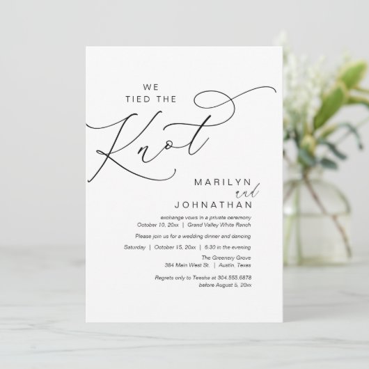 我々は結び目を結結婚んだ、の駆け落ちディナーパーティー 招待状 (スタンド正面)