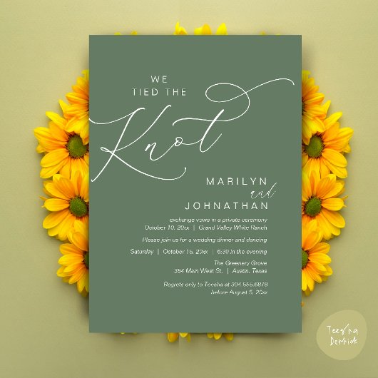 我々は結び目を結結婚んだ、の駆け落ちディナーパーティー 招待状