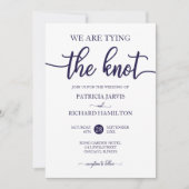 我々は結び目シックなネイビーブルーホワイト結婚の 招待状 (正面)
