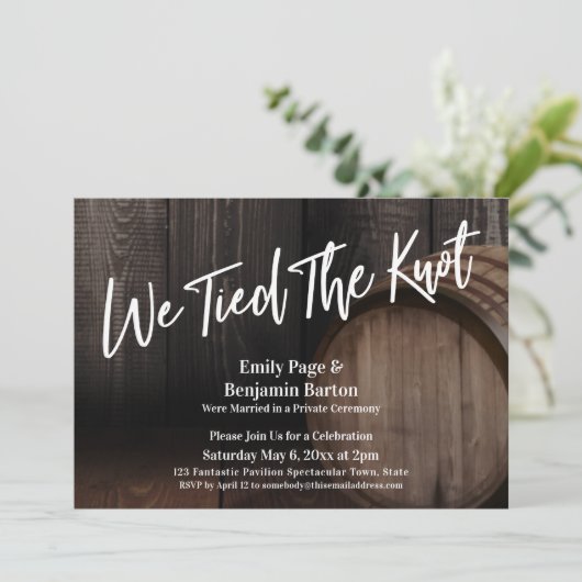 我々は結び目タイポグラフィ木樽披露宴 招待状 (スタンド正面)
