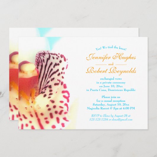 我々は結び目ビーチの駆け落ち発表を結んだ 招待状 (正面/裏面)