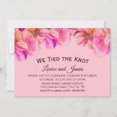 我々は結び目ピンクのフローラ結婚式のレセプション 招待状 (正面)